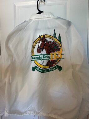 1987 Kentucky Derby Vintage Windbreaker (Large) | 80s Horse Racing Jacket